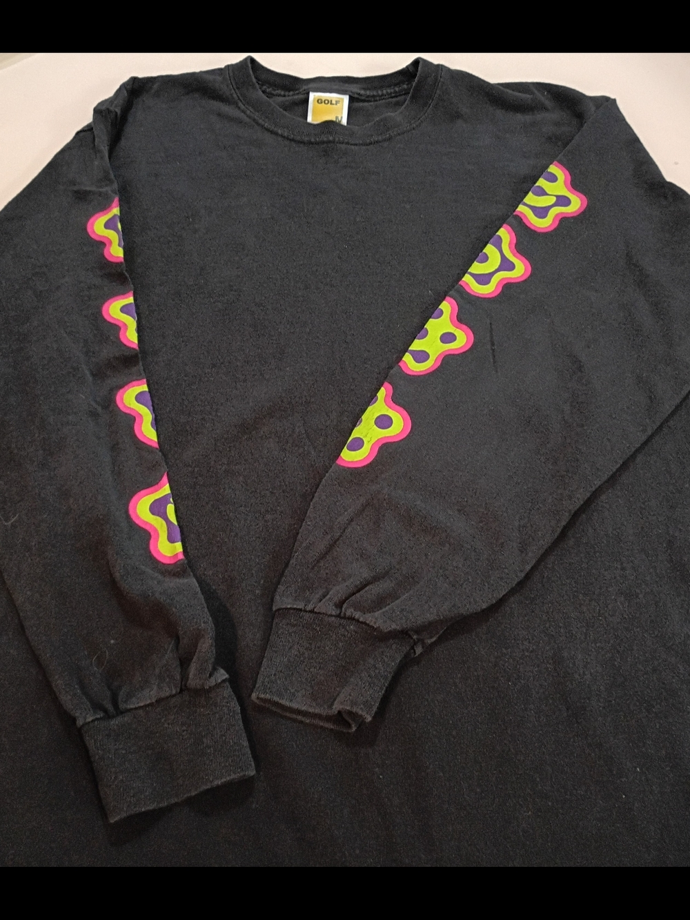Golf Wang Black Tee with Yellow Tag Detail